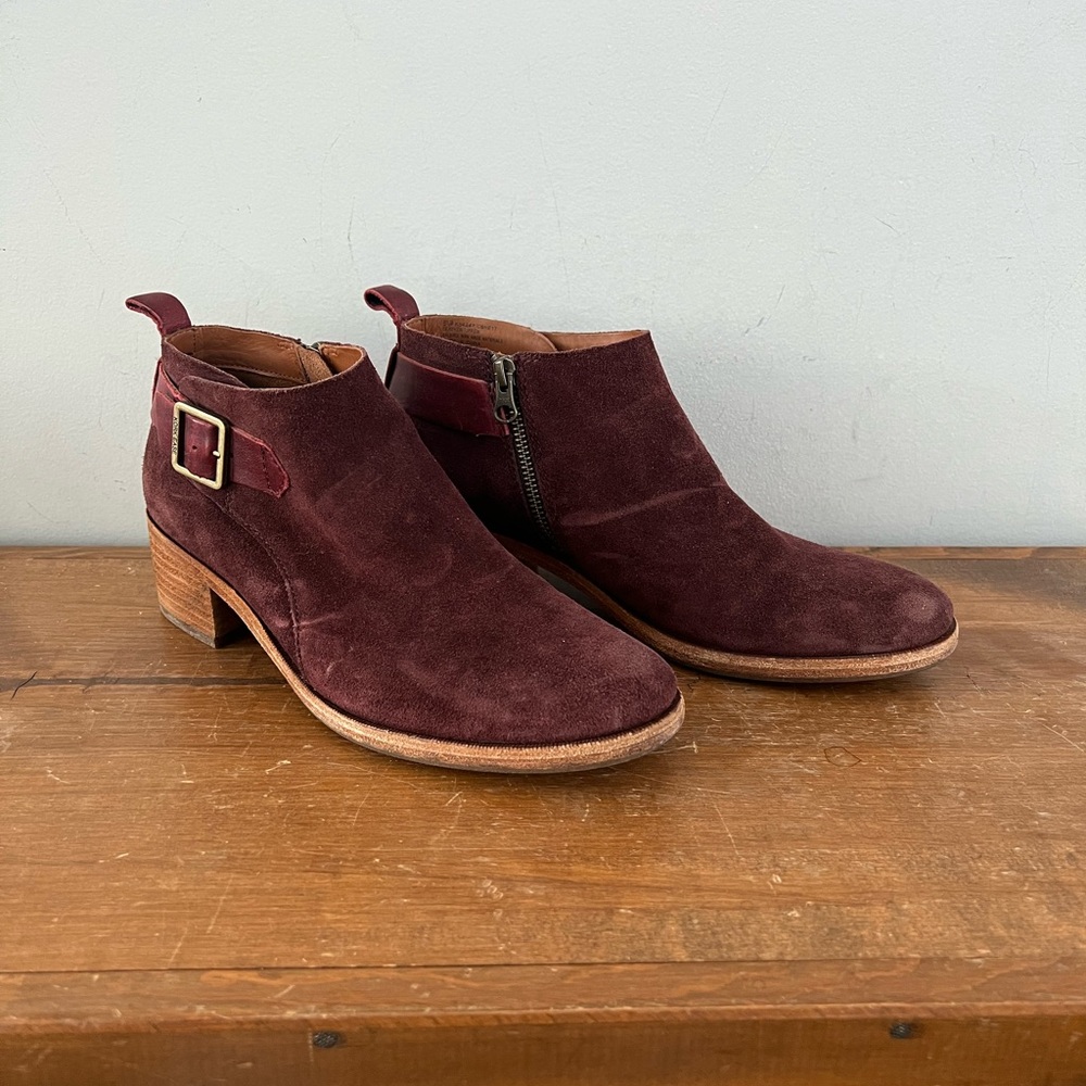 Kork-Ease burgundy suede booties